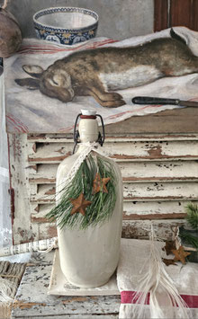 Shabby: Antike Steingut Flasche aus Frankreich