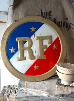Altes großes franz. Schild Republique Francaise RF