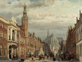 View of the Town Hall and the St. Laurenschurch in Alkmaar