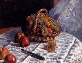 Still Life Apples And Grapes