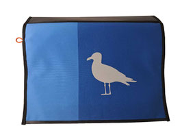 *Reflektor* Wechselklappe Möwe sitzend auf blau