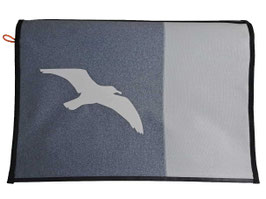 *Reflektor* Wechselklappe Möwe fliegend auf Grau