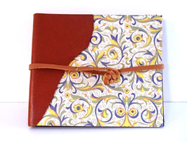 Carnet Mini Cuir - Carnet Floraison Bleue