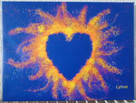 tableau énergétique, Cœur rayonnant 1 (peinture numérique imprimé sur toile )