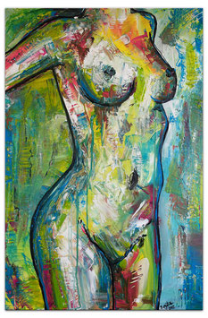 Lilly Aktmalerei Frauenkörper nackt gemalt 60x90