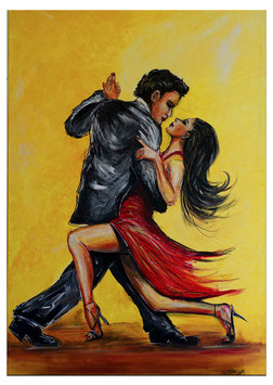 Salsa Malerei handgemaltes Acrylbild Tanzpaar 70x100