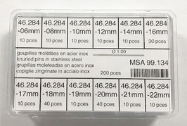 Coppiglie Zigrinate - L6-22mm x Ø1.00 Assortimento 200 pz.