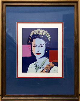 Sorry, SOLD　　アンディ・ウォーホル / ANDY WARHOL “クイーン・エリザベスⅡ / QUEEN ELIZABETH Ⅱ _ BLUE” オフィシャル・スモール・ポスター (額装済み)
