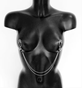 Parure de Seins "Chic Black Roses" très fin et scintillant