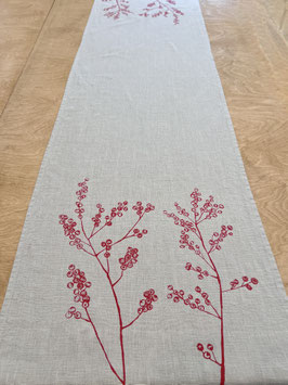 Läufer, gewaschenes Leinen -  ca. 180 x 43 cm, Motive auf beiden Seiten