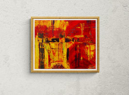 Sans titre 05 — Tirage fine art abstrait rouge et jaune 50×40 cm