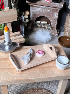 Wichtel Zubehör Holz Tablett