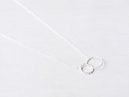 TWO CIRCLE TWISTED Necklace 925 Sterling Silber