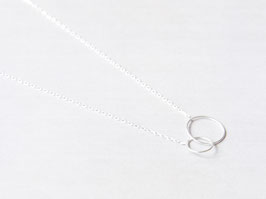 TWO CIRCLE Necklace 925 Sterling Silber
