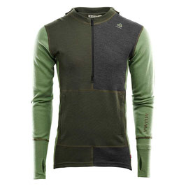 アクリマ　WARMWOOL HOOD SWEATER W / ZIP  Olive Night/Dill / M