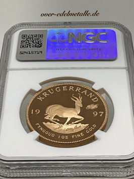 KRÜGERRAND 1997,  "30 Years",  1 oz GOLD Proof (Polierte Platte) NGC 69