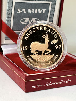 KRÜGERRAND 1997,  "30 Years",  1 oz GOLD Proof (Polierte Platte)