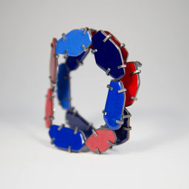 BROOCH BLUE RED