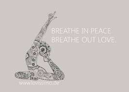 BREATHE in peace, breathe out LOVE - Postkarten, 4er Set