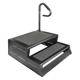ModStep2 XL mit Handgriff - hochwertige Aluminium Whirlpoolstufen mit integrierter Safe T-Rail (Handlauf - Griff)