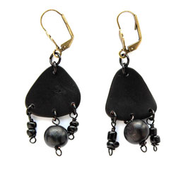 Boucles d'oreilles tranche tagua asai verre