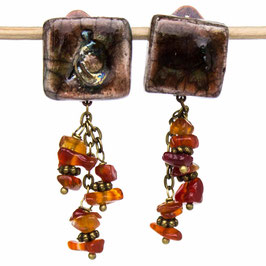 Boucles d'oreilles raku San Gregorio