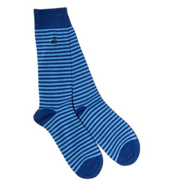Bambus Socken Sky Blue Narrow Striped SP496