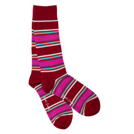 Bambus Socken Burgundy Pink striped SP431