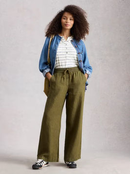Ally Linnen Wide Leg Trouser Khaki von White Stuff