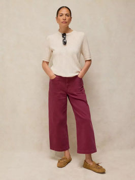Tia Wide Leg Crop Jeans Dark Plum von White Stuff