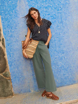 Tia Wide Leg Crop Jean Mid  Green von White Stuff