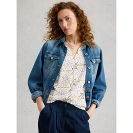 Nelly Notch Neck Tee White Print von White Stuff