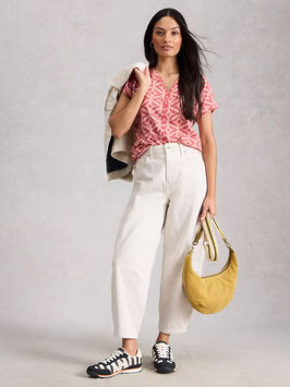 Nelly Embroidered Tee Pink Multi von White Stuff