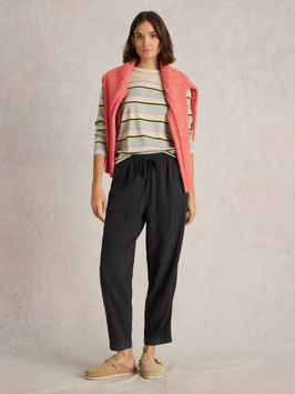 Elle Linnen Blend Trouser Pure Black von White Stuff