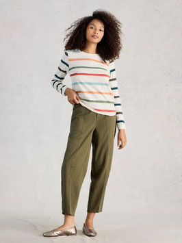 Clara LS Stripe Tee Ivory Multy von White Stuff