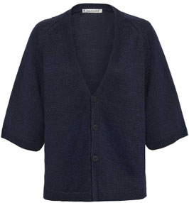 Leinen-Strickjacke Lin Navy von Mansted