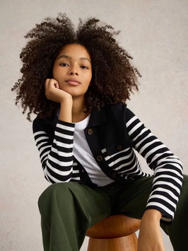 Sara Stripe Knitted Shacket von White Stuff