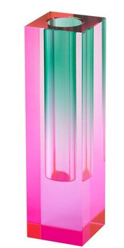 Kristallglas Vase Sari Pink/Grün von Gift Company