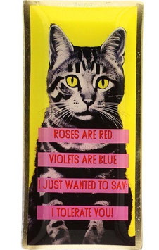 Eckiger Glasteller "Katze" von Gift Company