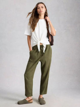Elle Linnen Blend Trouser Khaki von White Stuff