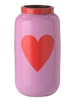 Saigon Vase mit Metallring "Rotes Herz" von Gift Company
