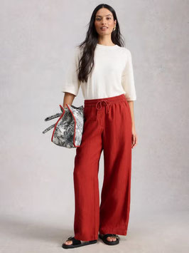 Ally Linnen Wide Leg Trouser Mid Red von White Stuff
