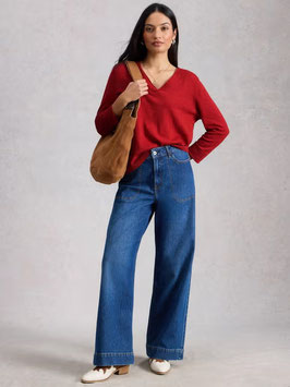 Elody Linen Blend Jumper Mid Red von White Stuff