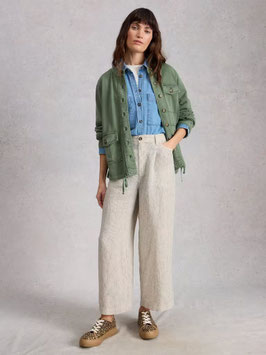 Tia Linen Whide Leg Crob Short Ivory Multi von White Stuff