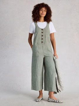 Viola Linen Dungaree Mid Green von White Stuff