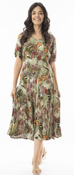 Lima Olive Dress Godet Short Sleeve von Orientique