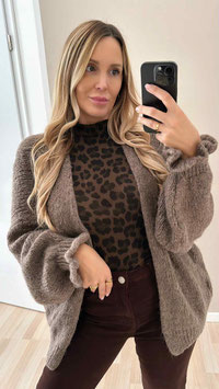STRICKCARDIGAN - TAUPE