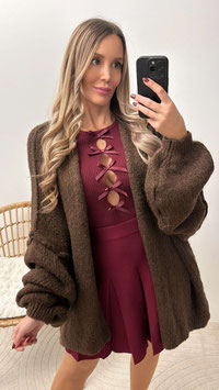 NAHTSTRIFENCARDIGAN KINI - SCHOKO