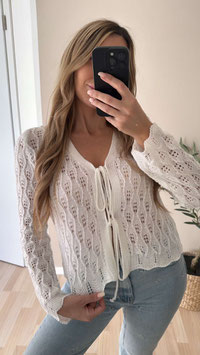 39. HÄKELCARDIGAN AMALFI - WEISS