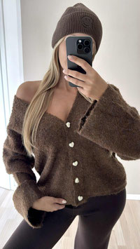STRICKCARDIGAN CUORE - SCHOKO